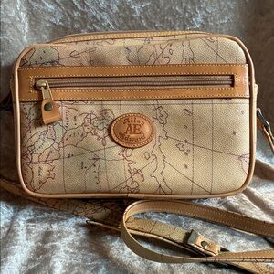 Allan Edward Map Design Crossbody Bag